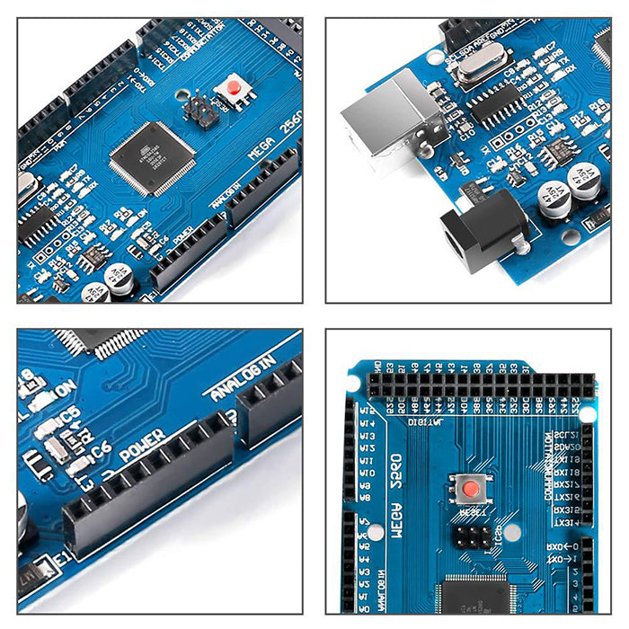 Arduino用 MEGA2560 R3互換マイコンボード ATmega2560 ATMEGA16U2 + USB ケーブル (青)　mega2560 r3ボード