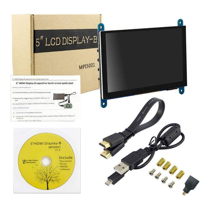 5インチ タッチスクリーン付 小型 HDMI ラズベリーパイ用 LCDディスプレイタッチパネル モニター 領収書発行可能 ディスプレイ hdmi　 ディスプレイ モニター　rasberry pi